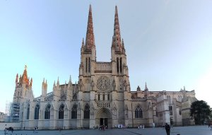 Exterior view of Bordeaux Cathedral Saint-André showcasing Gothic architectural details
