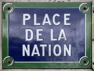 Place de la Nation name sign plaque in Paris