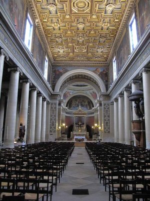 Nave interior of Notre-Dame-de-Lorette church in the 9th arrondissement of Paris