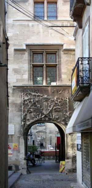ornate entrance of Palais du Roure with decorative architectural details