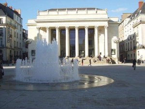 Place Graslin in Nantes with theater building and central fountain