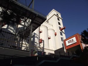 Large historic grain silo building known as Le Silo at Marseille's Arenc district near Quai du Lazaret