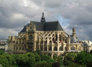 Exterior view of the Church of Saint Eustache in Paris