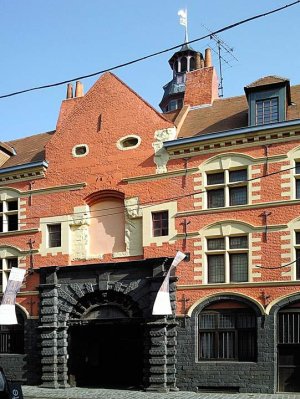 Entrance of the Hospice Comtesse in the Vieux-Lille neighborhood featuring historic Lille architecture