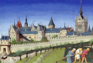 Illustration of Palais de la Cité from Les Très Riches Heures du duc de Berry