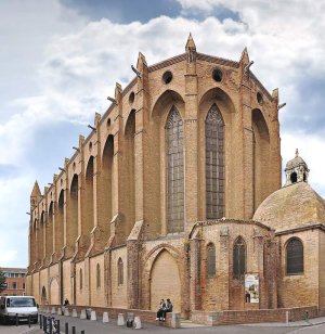 Interior view of the Monastery of the Jacobins church in Toulouse