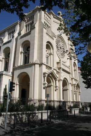 Exterior view of the minor basilica Sacré-Cœur in Marseille