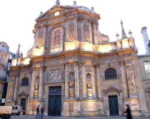 Facade of Notre-Dame Church in Bordeaux, Gironde, France