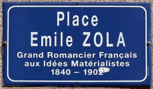 Street sign for Place Émile Zola in Dijon