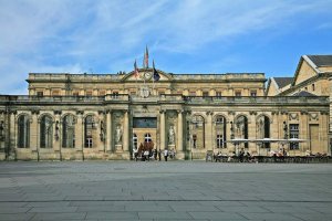 Facade of Palais Rohan city hall in Bordeaux with classical architecture