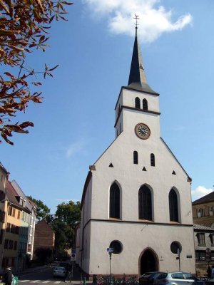 Exterior view of Saint William's Church showing detailed façade