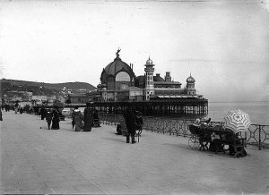 Gelatin silver negative plaque showing Casino and Promenade des Anglais in Nice