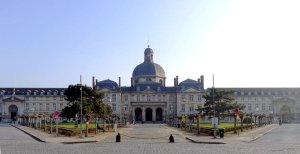 Exterior view of Pitié-Salpêtrière Hospital in Paris