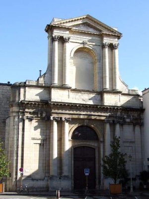 Exterior view of the former Saint-Etienne Church in Dijon, Burgundy, France