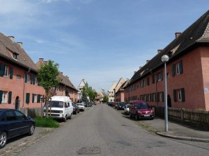 historic garden city neighborhood with traditional houses and greenery in Strasbourg Neuhof