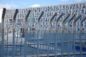 Rooftop terrace of La Friche de la Belle de Mai cultural center with a city view in Marseille