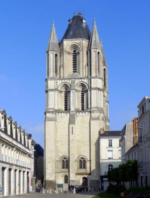 Saint-Aubin tower of the Abbaye Saint Aubin in Angers, France