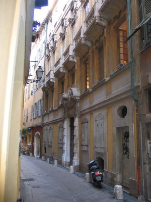 Facade of Palais Lascaris, a historic Baroque palace in Nice, France