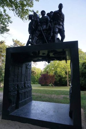 Monument dedicated to the Black Army heroes at a public square