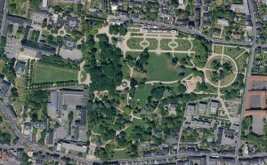 aerial orthophoto showing the Parc du Thabor including green spaces and layout