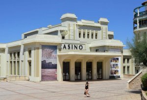 Exterior view of the Casino Municipal in Biarritz showing the building's architecture