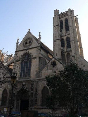 Facade of Saint-Nicholas-des-Champs church in Paris