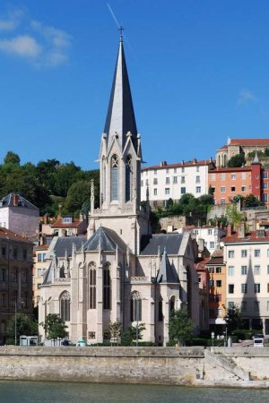 Exterior façade of Saint-Georges Church in Lyon