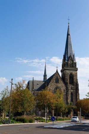 Saint Maurice former Catholic garrison church in Strasbourg with gothic revival architecture