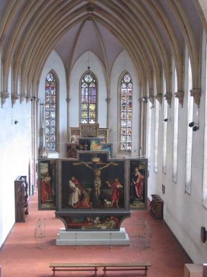 Isenheim Altarpiece displayed in the chapel of the Unterlinden Museum in Colmar