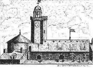 Engraving of Prison du Bouffay within Château du Bouffay from the 18th century