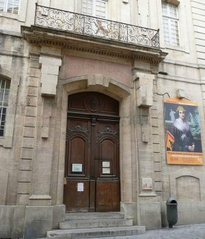 Eighteenth-century entrance portal of Laval-Castellane mansion housing Museon Arlaten in Arles