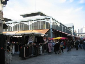 View of the historic Halles de Dijon market building