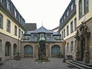 Facade of the Bartholdi Museum birthplace at 30 rue des Marchands in Colmar