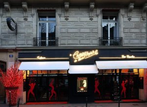 Interior view of the Crazy Horse Saloon cabaret in Paris