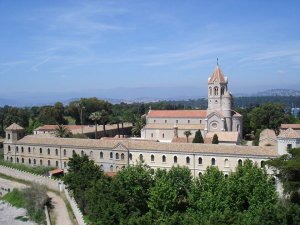 Abbaye Saint-Honorat de Lérins seen from fortress on Saint-Honorat island