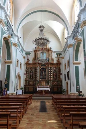 Interior view of Saint-François-de-Sales church in Annecy featuring detailed architecture