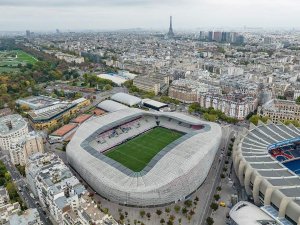 Aerial view of Stade Jean-Bouin stadium in Paris