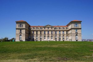 front view of the Palais du Pharo, a grand historic building