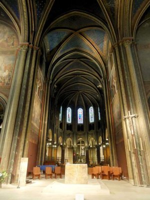Interior crossing viewed towards the east inside the Royal Abbey of Saint-Germain-des-Prés