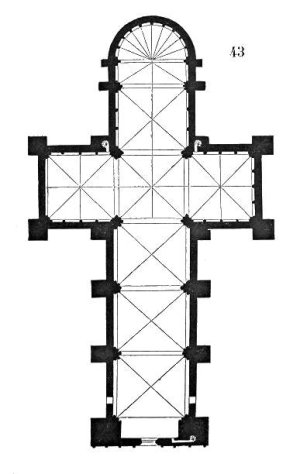 Architectural design plans showing the nave construction of Angers Cathedral from 1145 to 1165