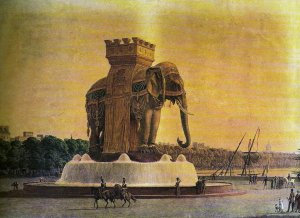 Elephant of the Bastille monument in Paris, historic monument