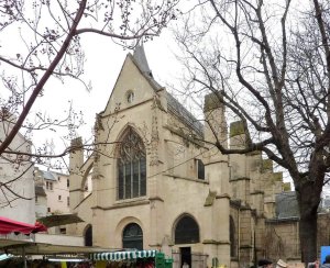 Exterior view of Saint-Médard Church in Paris