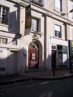 Front entrance of the Natural History Museum in Angers with stone architecture