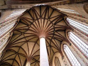 Palm tree inside the Monastery of the Jacobins church in Toulouse