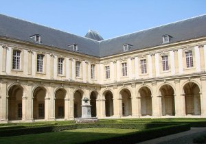 Historic cloister of Saint-Remi Museum in Reims with seventeenth and eighteenth century architectural features