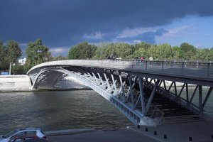 Passerelle Léopold-Sédar-Senghor pedestrian bridge crossing the Seine River in Paris