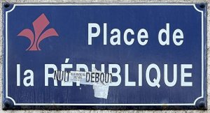 Street sign plaque displaying Place de la République in Lille