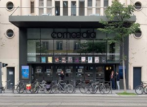 Facade of Comoedia cinema building in Lyon