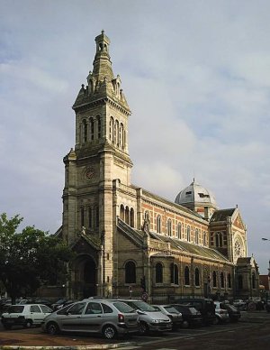 Exterior view of Saint-Michel Church in Lille showcasing Gothic Revival architecture
