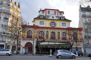 Exterior view of the Bataclan concert hall in Paris showing its historic façade
